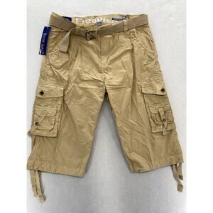 Vintage Escapism Cargo Shorts Mens 40 Beige Baggy Relaxed Skater Y2K Hip Hop NWT